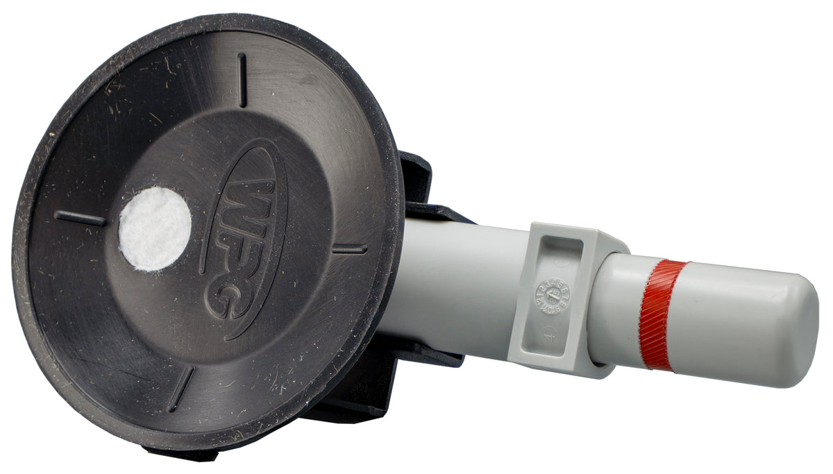 7kg Suction Mount with 1/4" Short Stud with black cap and white body on a white background