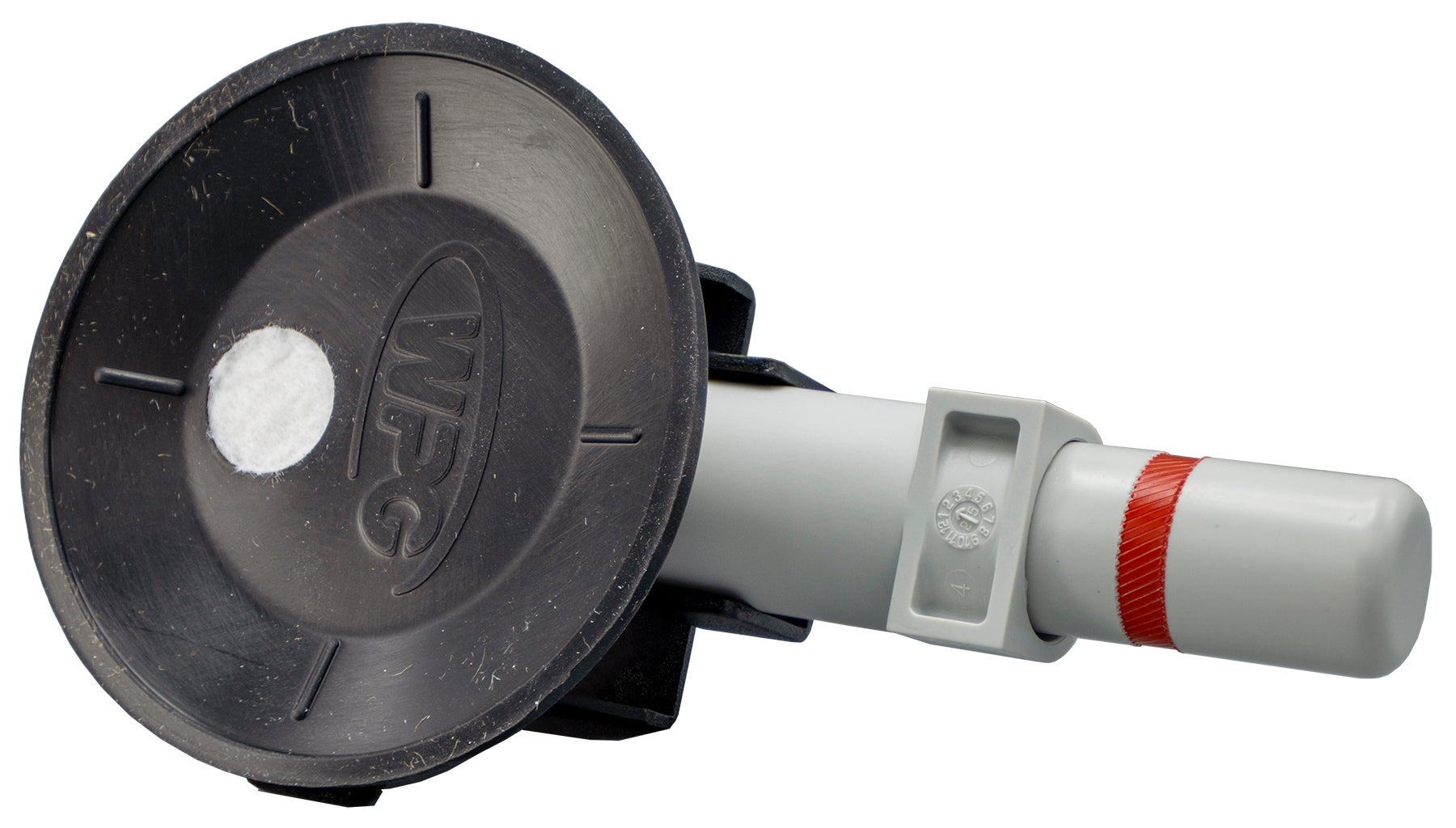 7kg Suction Mount with 1/4" Short Stud with black cap and white body on a white background