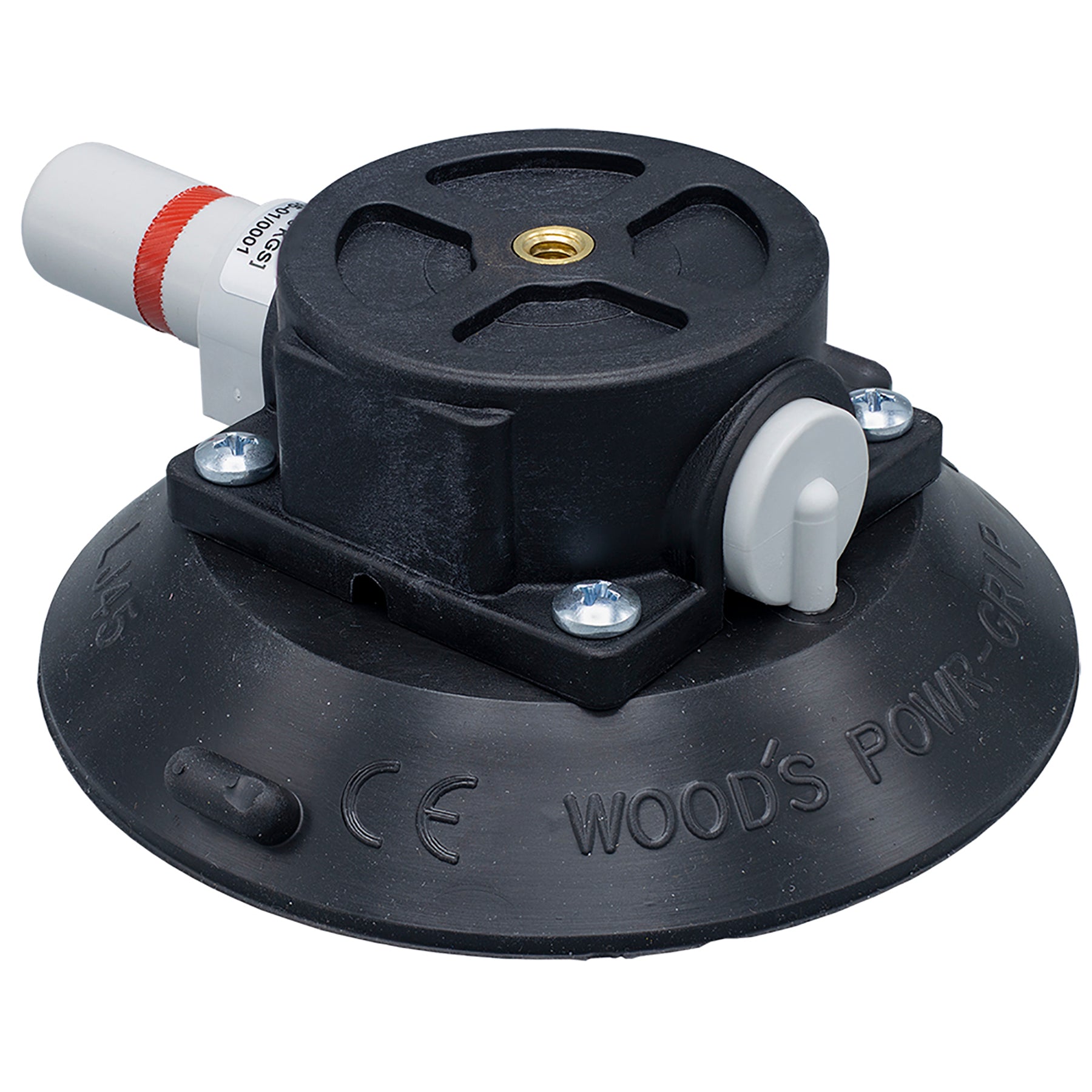 Black 18kg Suction Mount with 1/4" Insert with white handle and visible branding on a white background