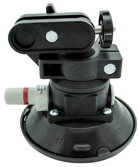 Camera tripod head with suction cup on a white background