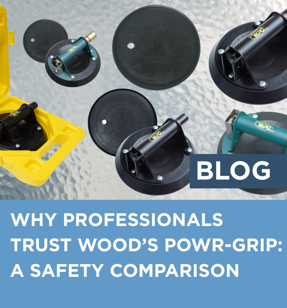 Wood's Powr-Grip tools on a textured surface with text why professionals trust woods powr-grip