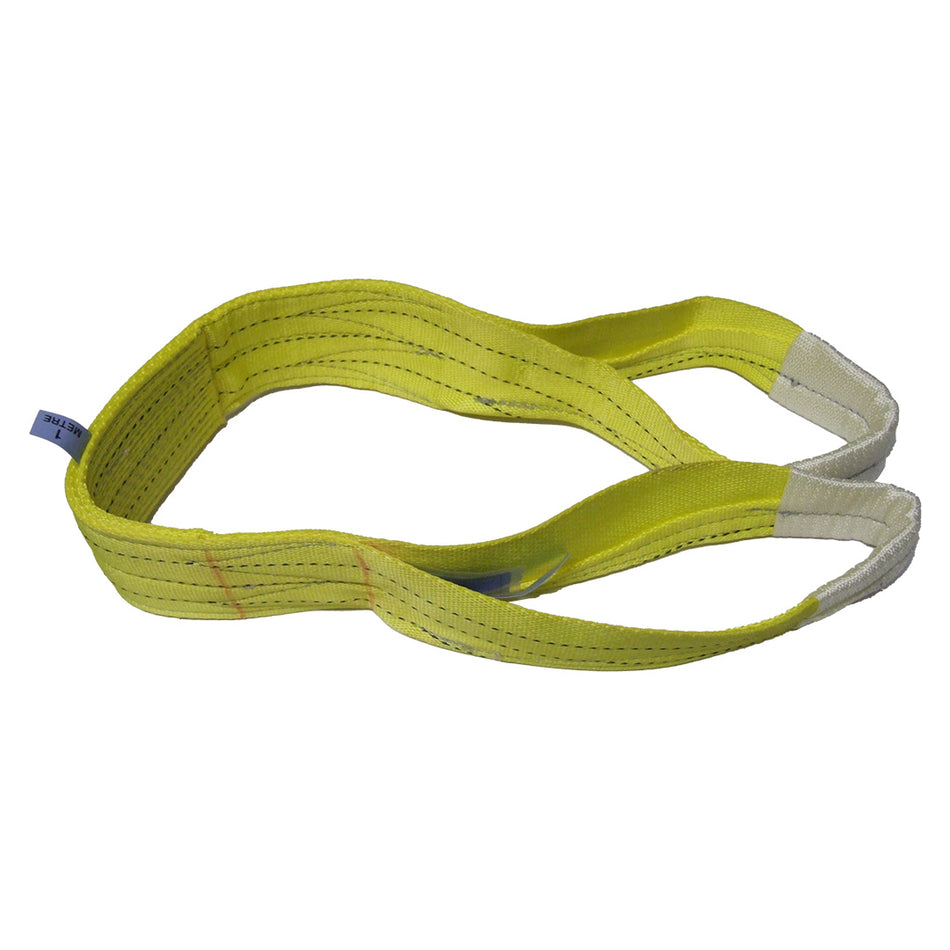 Two-ply polyester webbing sling (yellow) 1m x 3t