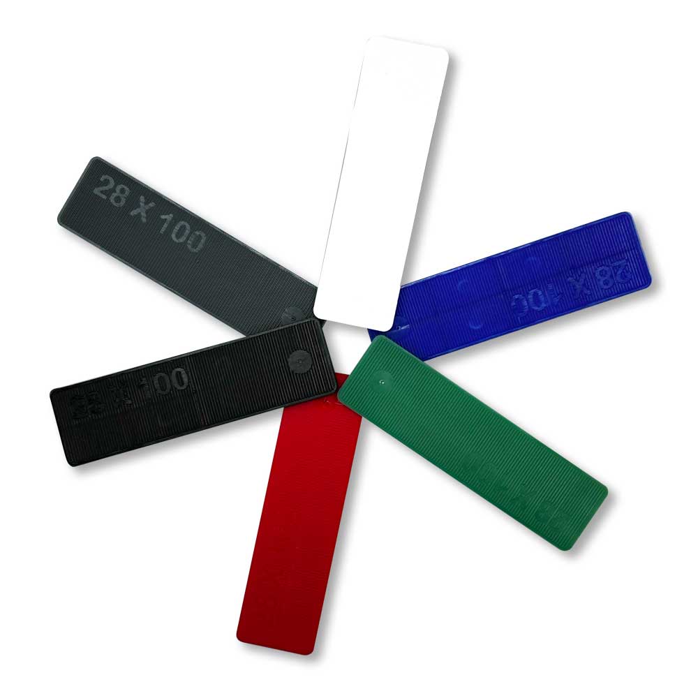 Set of colorful packers with text on a white background