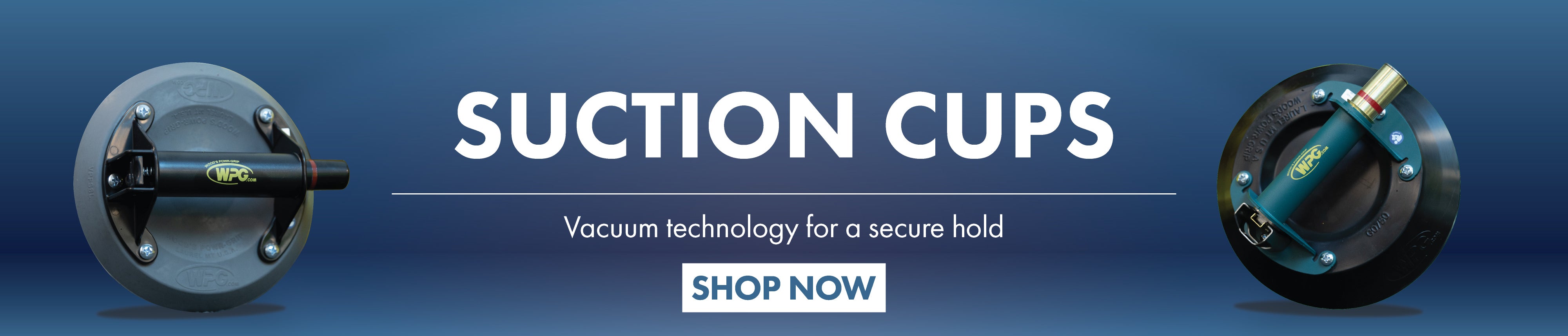 Suction cups banner - Vacuum technology for a secure hold, shop now